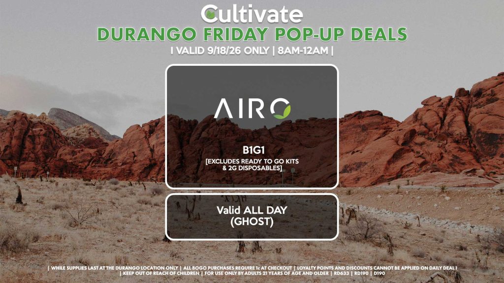 AIRO (D) B1G1 [EXCLUDES READY TO GO KITS & 2G DISPOSABLES] Buy a 2g Blade, Get an ORIA Gummies for 1¢ Valid ALL DAY (GHOST)