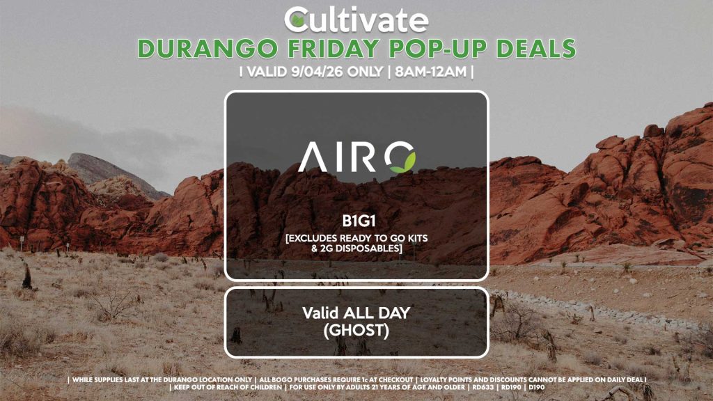 AIRO (D) B1G1 [EXCLUDES READY TO GO KITS & 2G DISPOSABLES] Buy a 2g Blade, Get an ORIA Gummies for 1¢ Valid ALL DAY (GHOST)