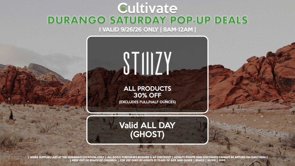 STIIIZY (D) All Products for 30% Off (Excludes Full/Half Ounces) Valid ALL DAY (GHOST)