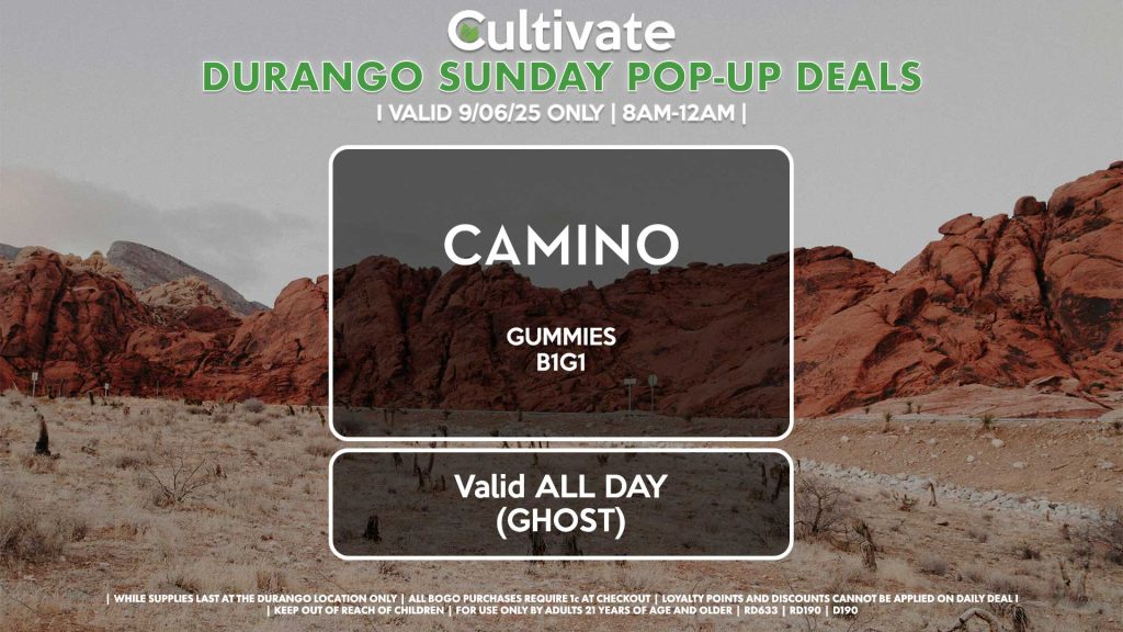 SUNDAY - CAMINO (D) Gummies B1G1 Valid ALL DAY (GHOST)