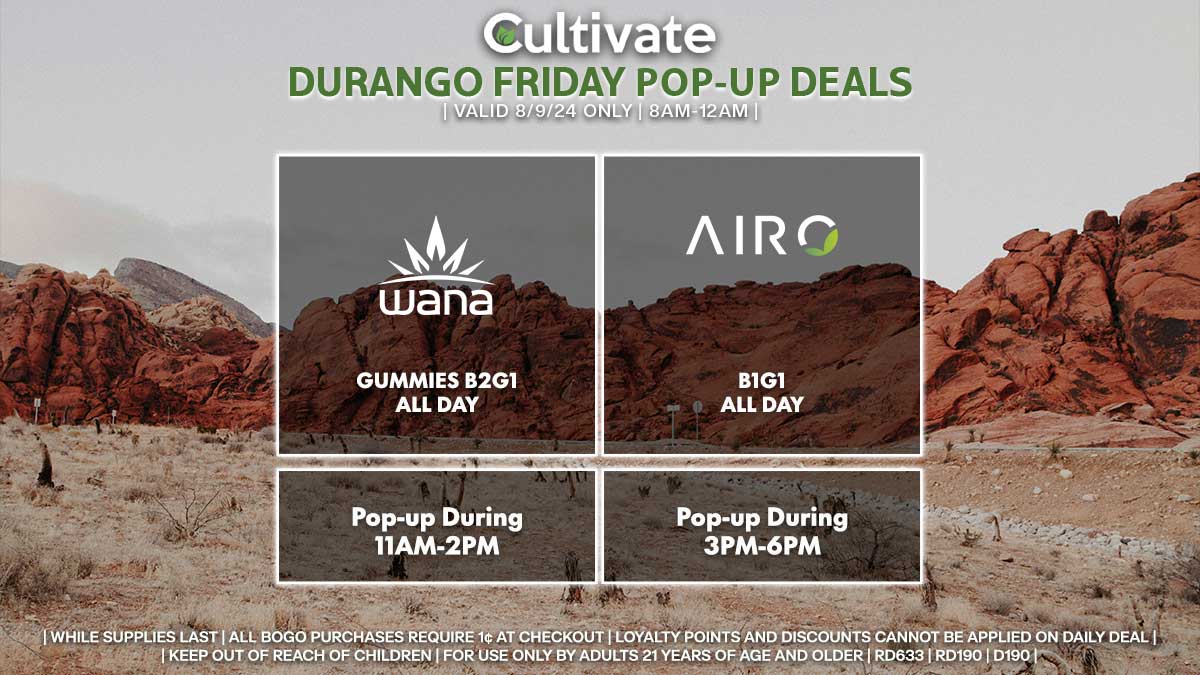 Airo Las Vegas Cultivate Durango pop-ups