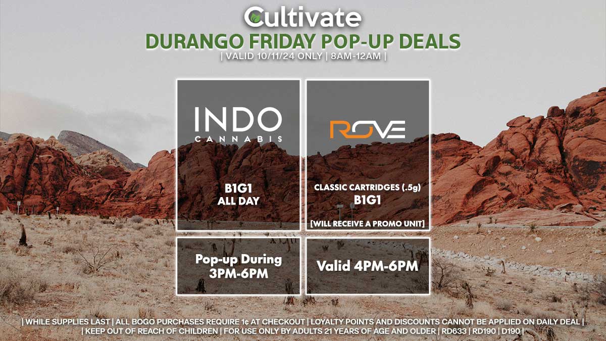 Indo Rove Las Vegas Cultivate Durango Pop-ups