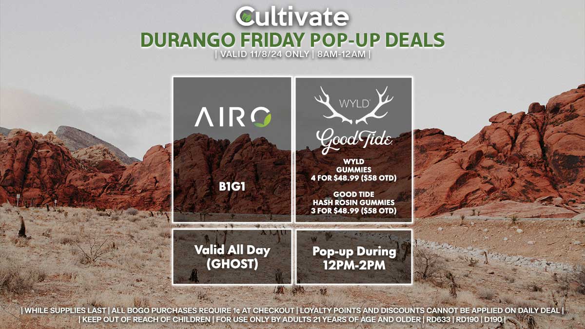 Airo Wyld Las Vegas Cultivate Durango Pop-ups