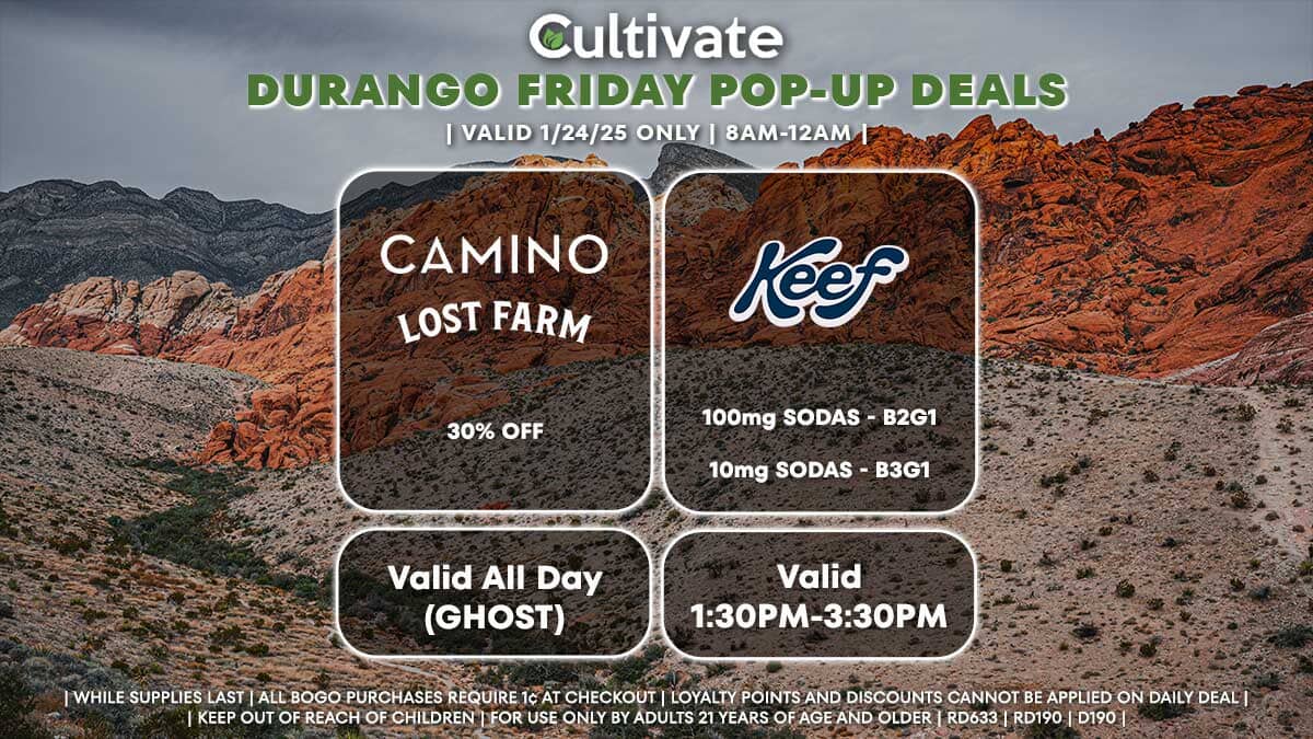 Camino Lost Farm Keef Sodas Las Vegas Cultivate Durango Pop-ups