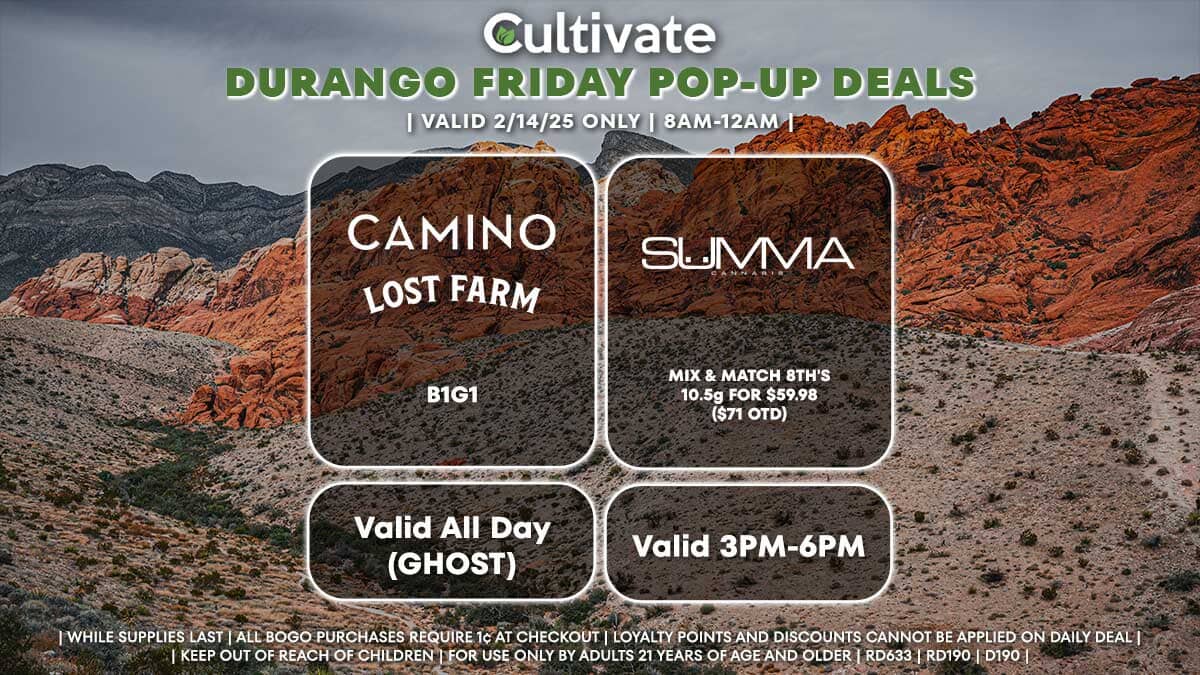 Camino Lost Farm Summa Las Vegas Cultivate Durango Pop-ups