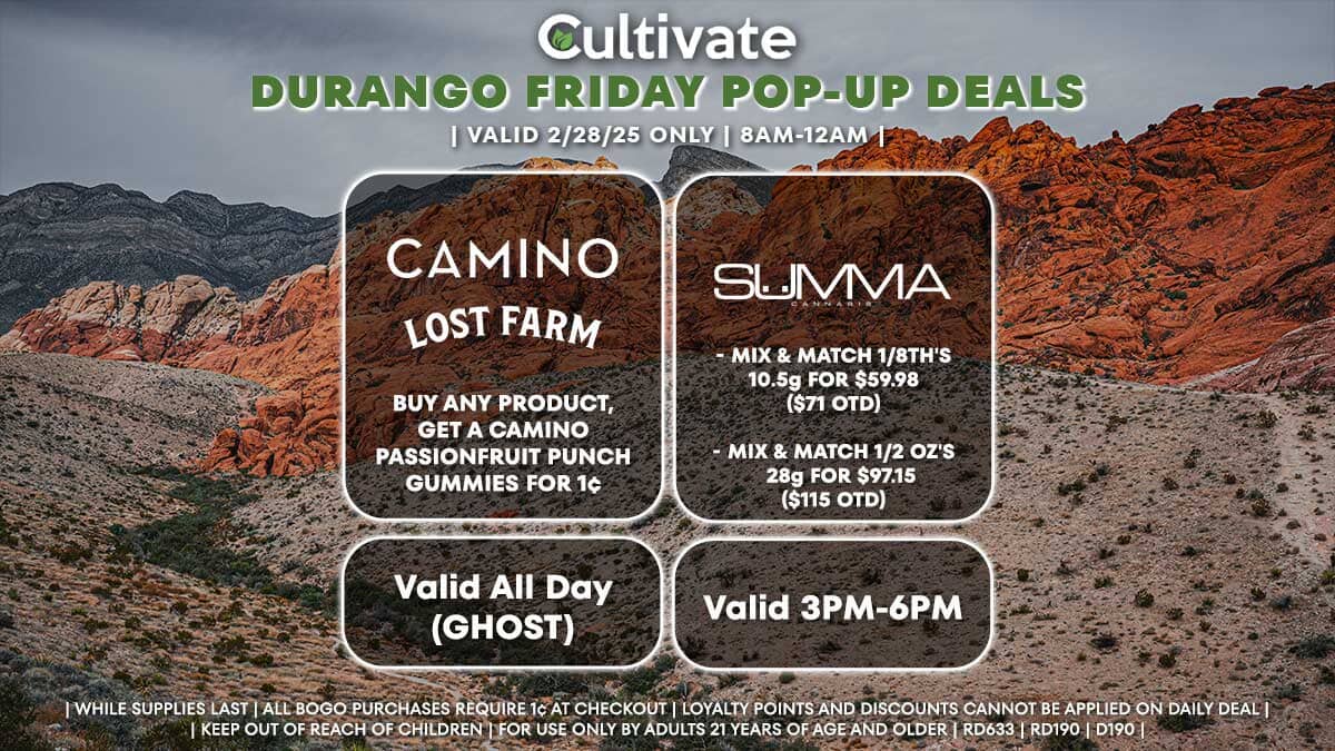 Camino Lost Farm Summa Las Vegas Cultivate Durango Pop-ups