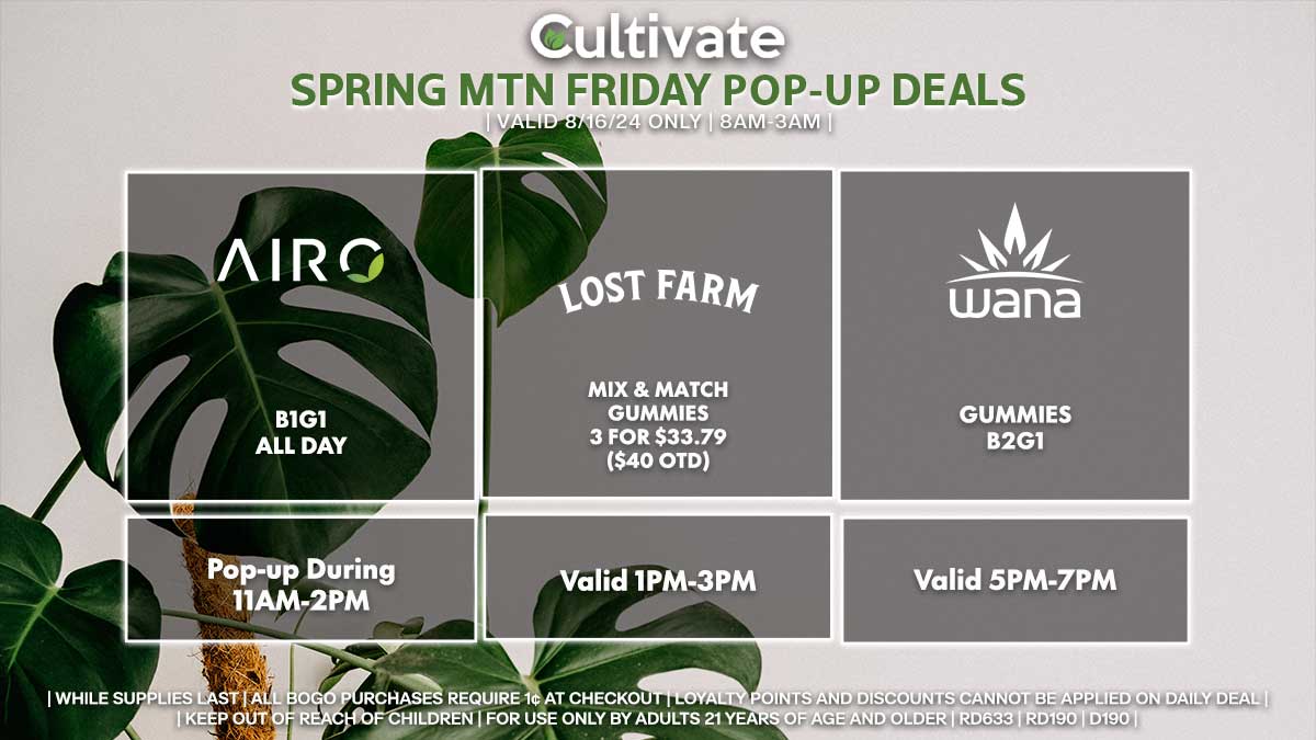 Airo Lost Farm Wana Las Vegas Cultivate Spring Mountain Pop-ups