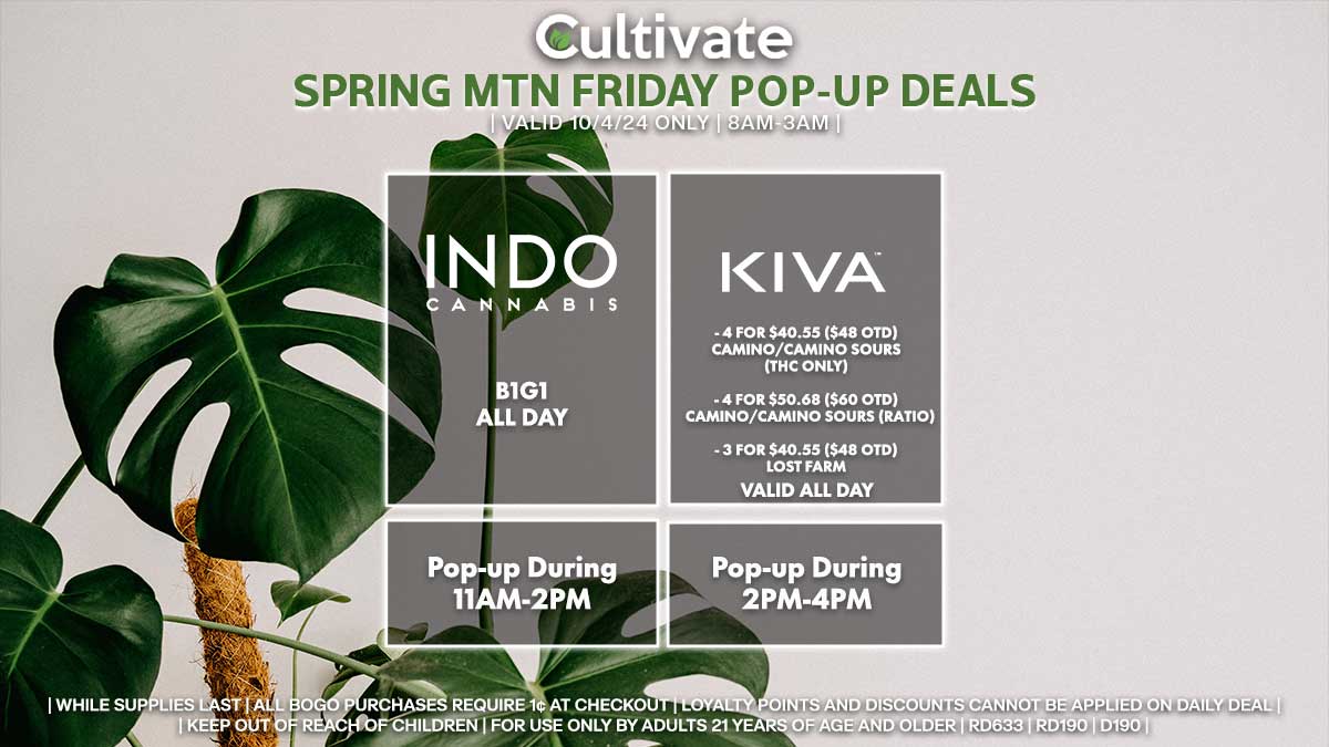 Indo Kiva Las Vegas Cultivate Spring Mountain Pop-ups