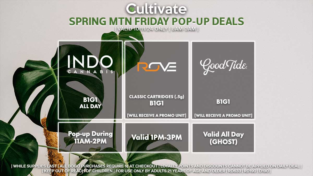 Indo Rove Good Tide Las Vegas Cultivate Spring Mountain Pop-ups