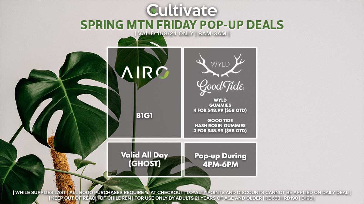 Airo Wyld Good Tide Las Vegas Cultivate Spring Mountain Pop-ups