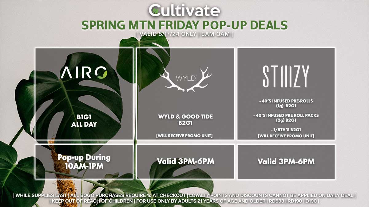 Airo Wyld Stiiizy Las Vegas Cultivate Spring Mountain Pop-ups