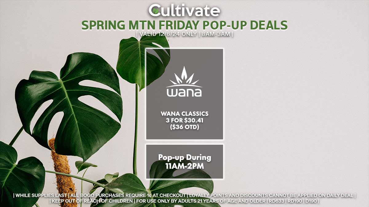 Wana Las Vegas Cultivate SPRING MTN Pop-ups