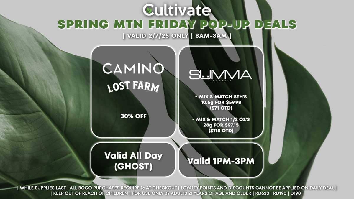 Camino Lost Farm Summa Las Vegas Cultivate Spring Mountain Pop-ups