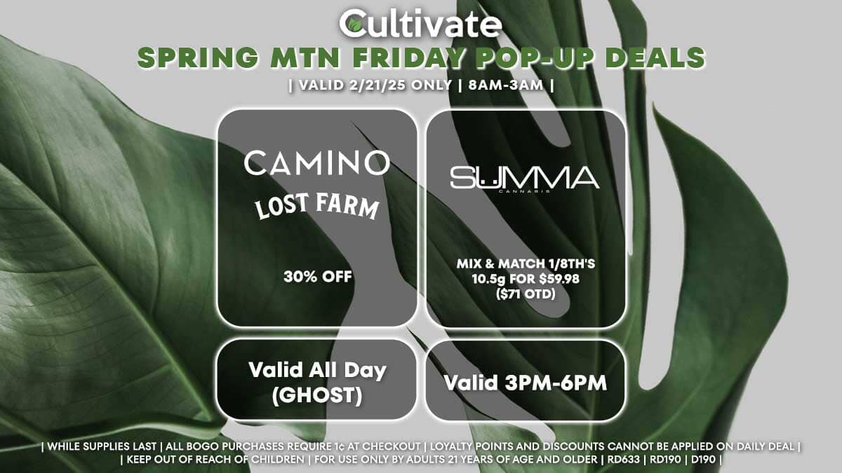 Camino Lost Farm Summa Las Vegas Cultivate Spring Mountain Pop-ups