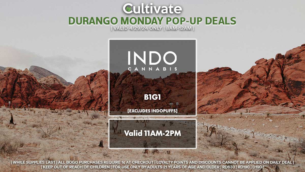 Indo Las Vegas Cultivate Durango Pop-up