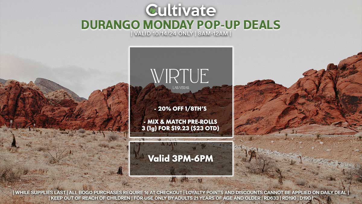 Virtue Las Vegas Cultivate Durango Pop-ups