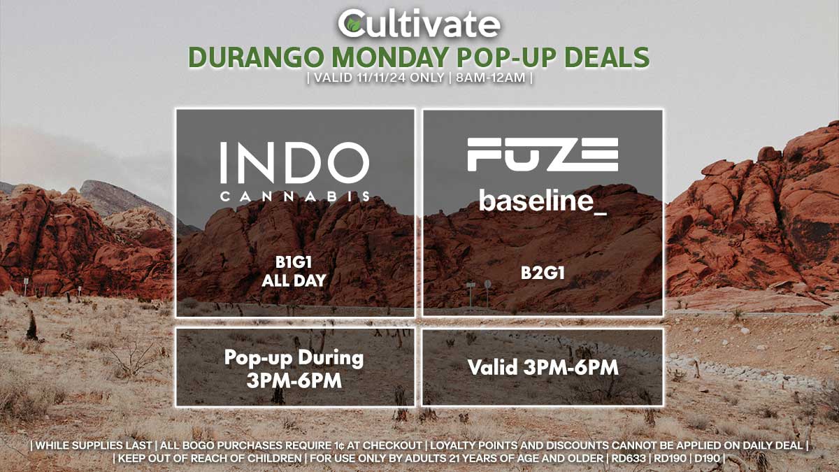 Indo Fuze Extracts Baseline Las Vegas Cultivate Durango Pop-ups