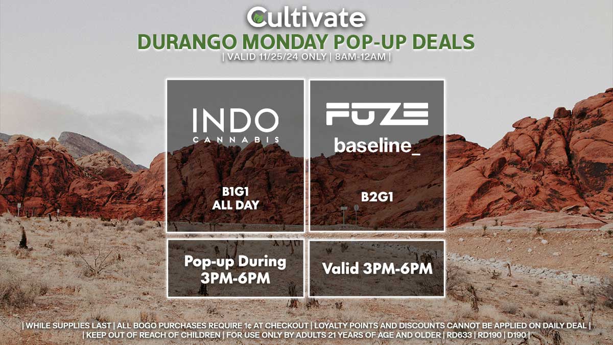 Indo Fuze Extracts Baseline Las Vegas Cultivate Durango Pop-ups