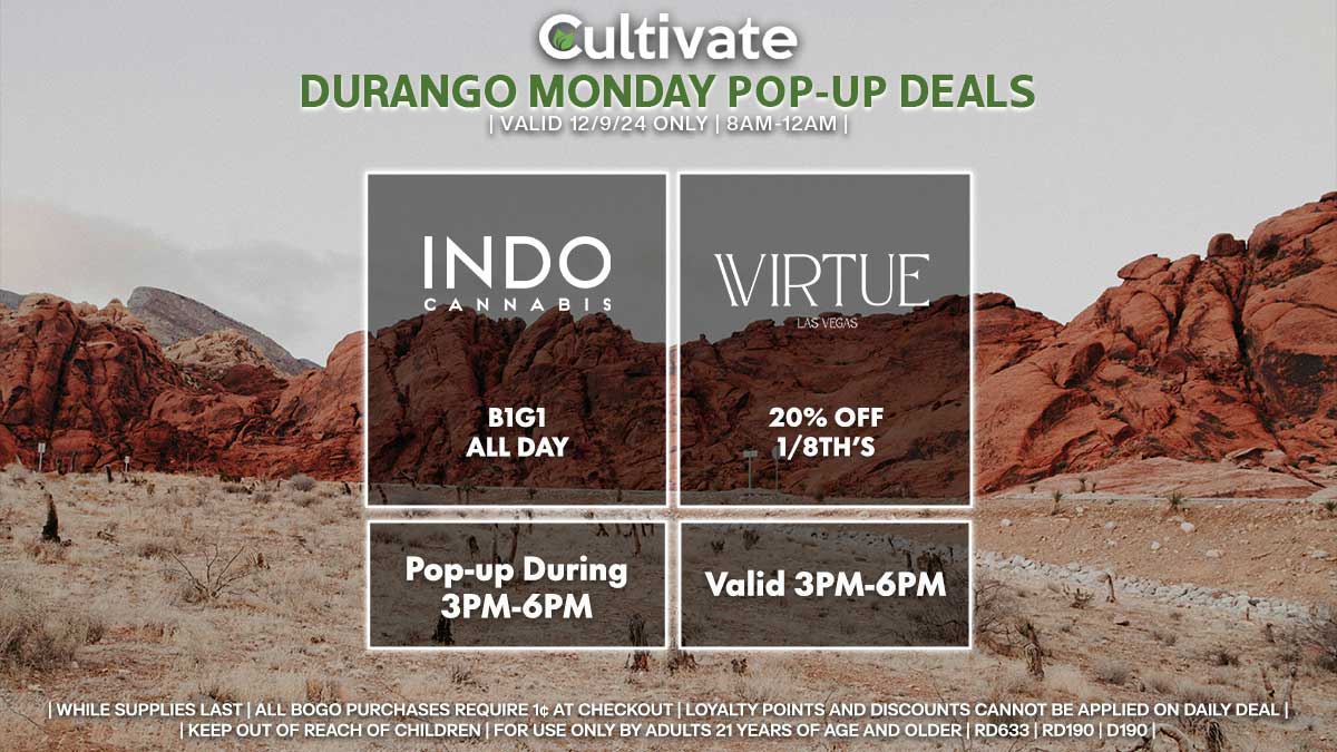 Indo Virtue Las Vegas Cultivate Durango Pop-ups