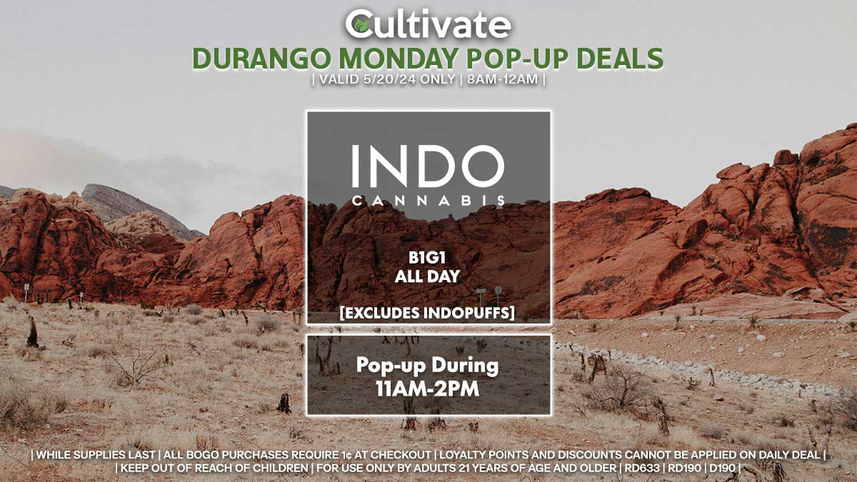 Indo Las Vegas Cultivate Durango Pop-up