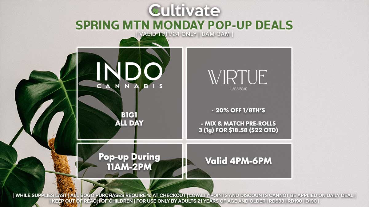 Indo Virtue Las Vegas Cultivate Spring Mountain Pop-ups