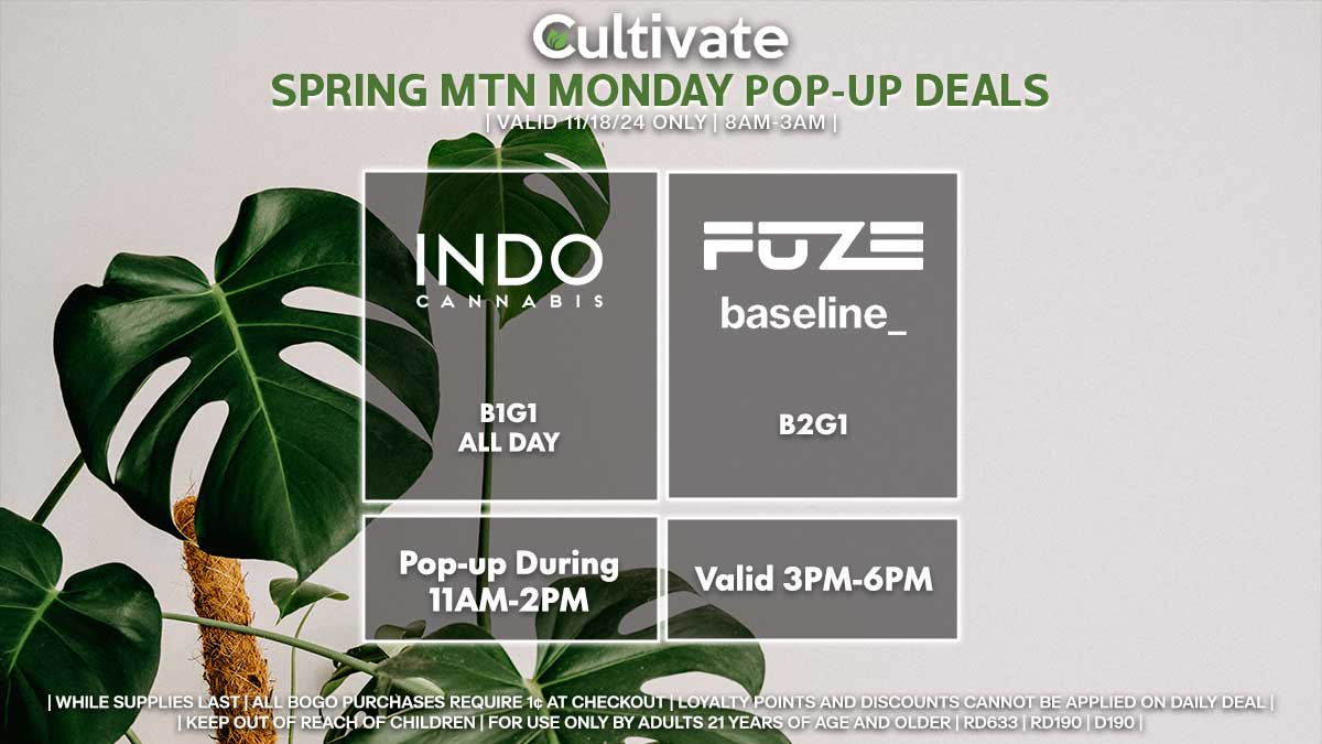 Indo Fuze Extracts Baseline Las Vegas Cultivate Spring Mountain Pop-ups