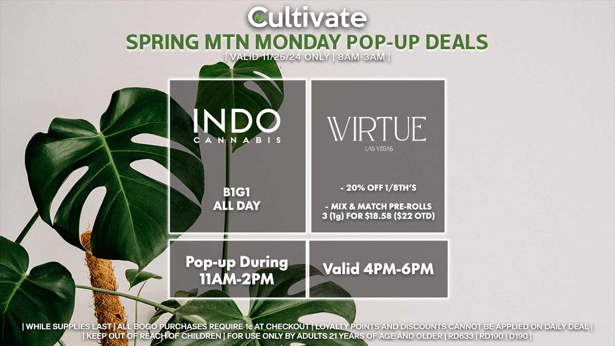 Indo Virtue Las Vegas Cultivate Spring Mountain Pop-ups