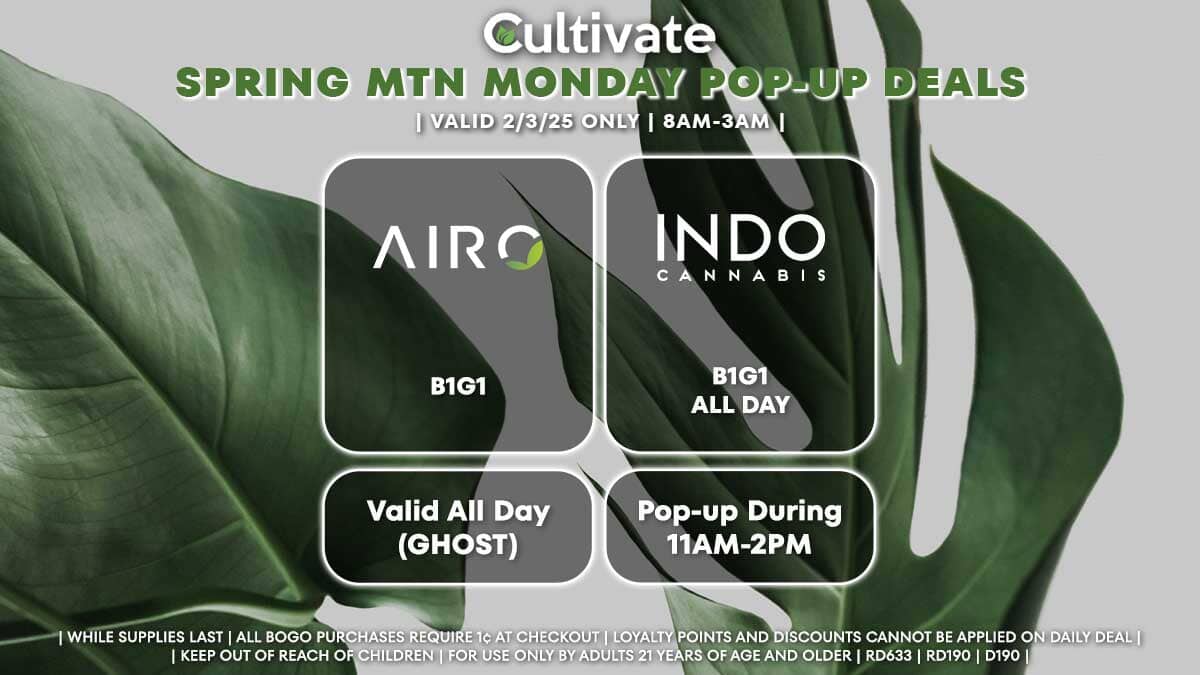 Airo Indo Las Vegas Cultivate Spring Mountain Pop-ups