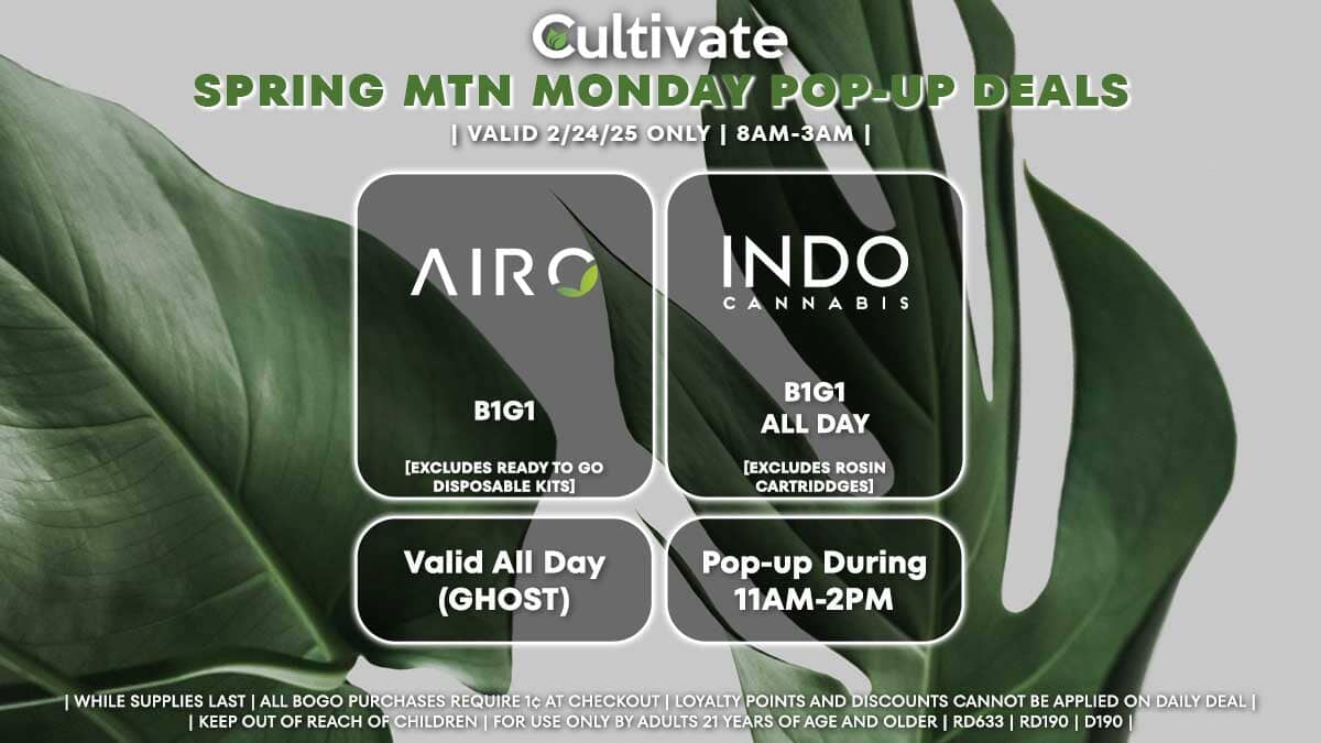 Airo Indo Las Vegas Cultivate Spring Mountain Pop-ups