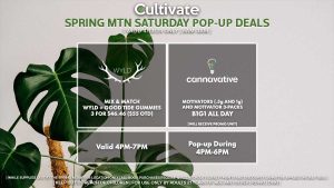 CANNAVATIVE (S) Motivators + Motivator 3-Packs B1G1 All Day Pop-up During 4PM-6PM WYLD (S) Mix & Match Wyld/Good Tide 3 for $55 OTD Valid 4PM-7PM 