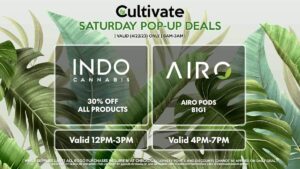 AIRO (S) Airo Pods B1G1 Valid 4PM-7PM INDO (S) 30% All Products Valid 12PM-3PM