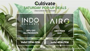 AIRO (S) Airo Pods B1G1 Valid 4PM-7PM INDO (S) 30% All Products Valid 12PM-3PM