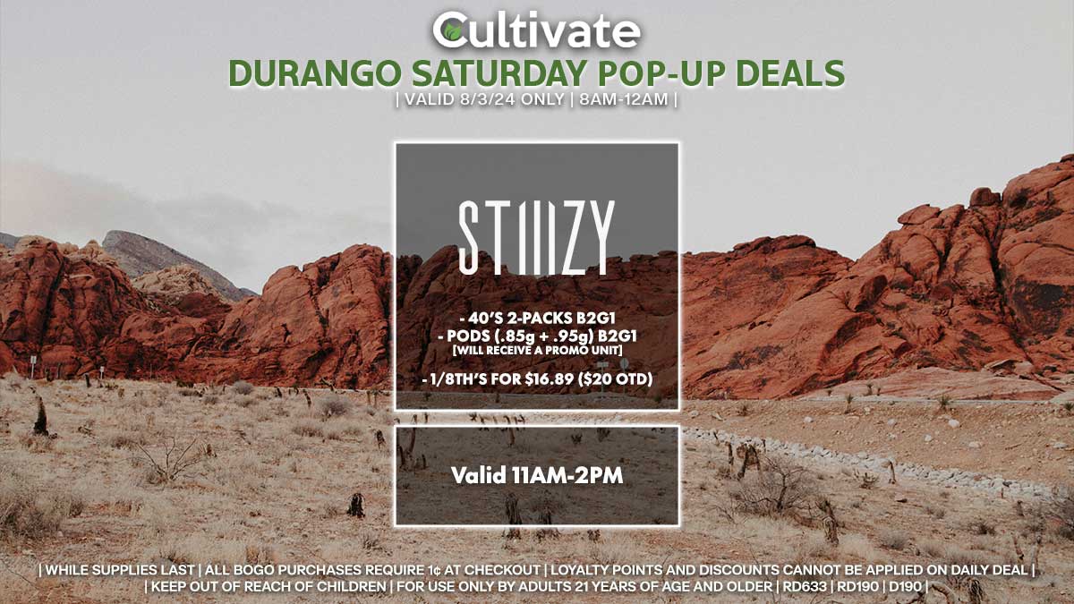 Stiiizy Wana Las Vegas Cultivate Durango Pop-ups