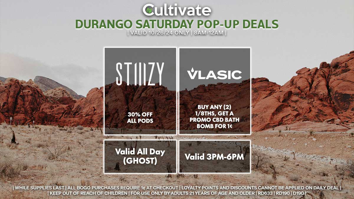 Stiiizy Vlasic Las Vegas Cultivate Durango Pop-ups