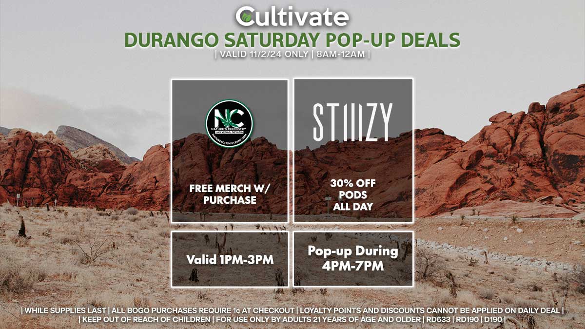 Nature's Chemistry Stiiizy Las Vegas Cultivate Durango Pop-ups