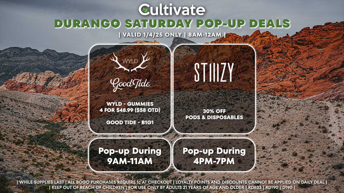 Wyld Good Tide Stiiizy Las Vegas Cultivate Durango Pop-ups