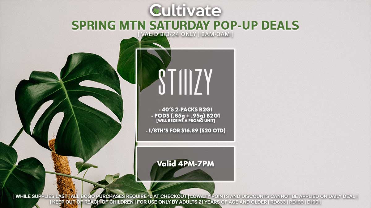 Stiiizy Las Vegas Cultivate Spring Mountain Pop-ups