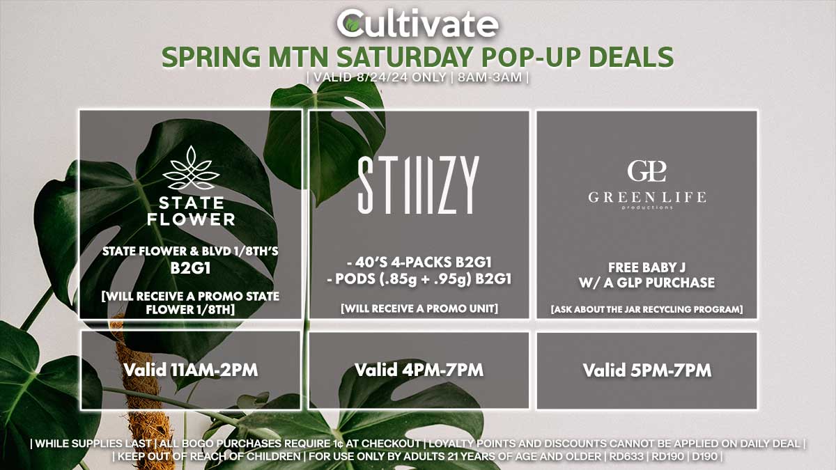 State Flower Stiiizy Las Vegas Cultivate Spring Mountain Pop-ups