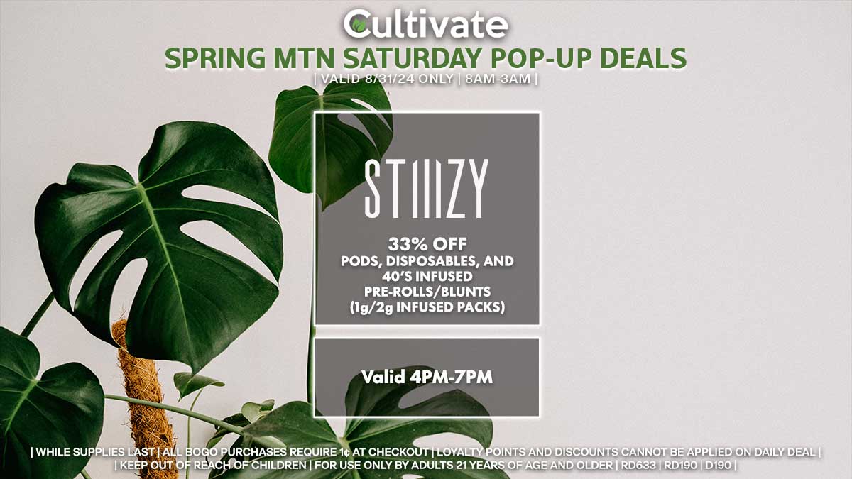 Stiiizy Las Vegas Cultivate Spring Mountain Pop-ups