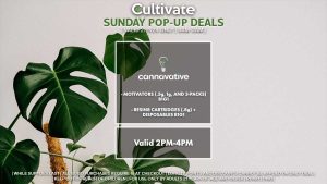 CANNAVATIVE (Sun) Motivators (.5g, 1g, and 3-packs) + Resin8 Cartridges/Disposables B1G1 ALL DAY Valid 2PM-4PM