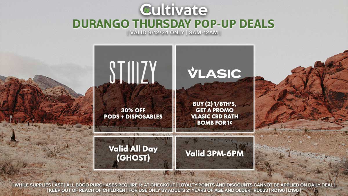 Stiiizy Vlasic Las Vegas Cultivate Durango Pop-ups