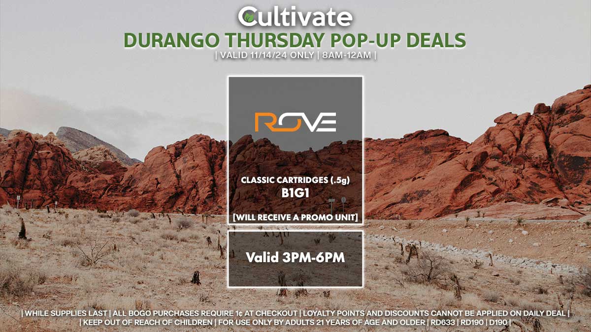 Rove Las Vegas Cultivate Durango Pop-ups