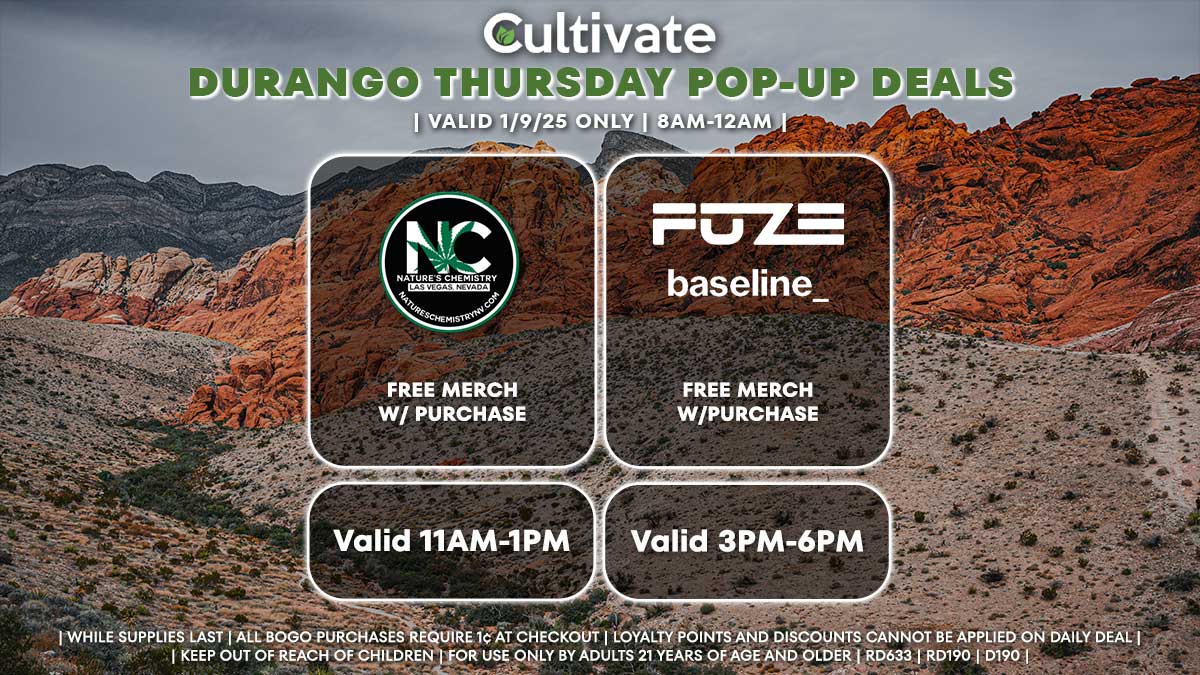 Nature's Chemistry Fuze Baseline Las Vegas Cultivate Durango Pop-ups