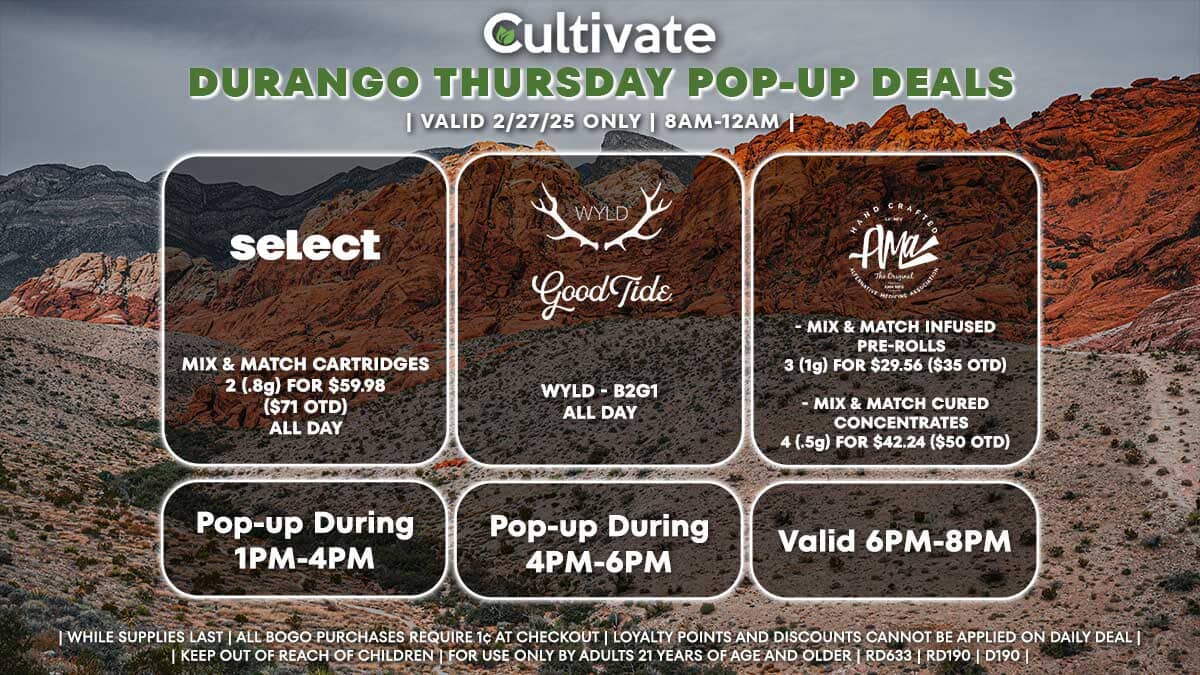 Select Wyld Good Tide AMA Las Vegas Cultivate Durango Pop-ups