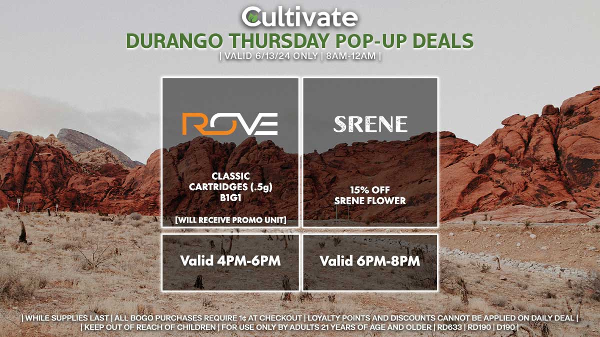 Rove Srene Las Vegas Cultivate Durango Pop-ups