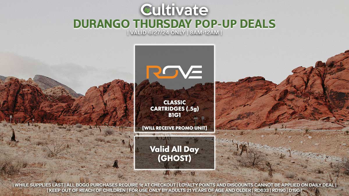 Rove Las Vegas Cultivate Durango Pop-ups