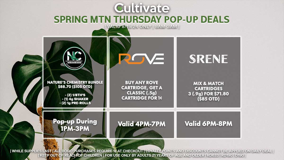 Nature's Chemistry Las Vegas Cultivate Spring Mountain Pop-ups