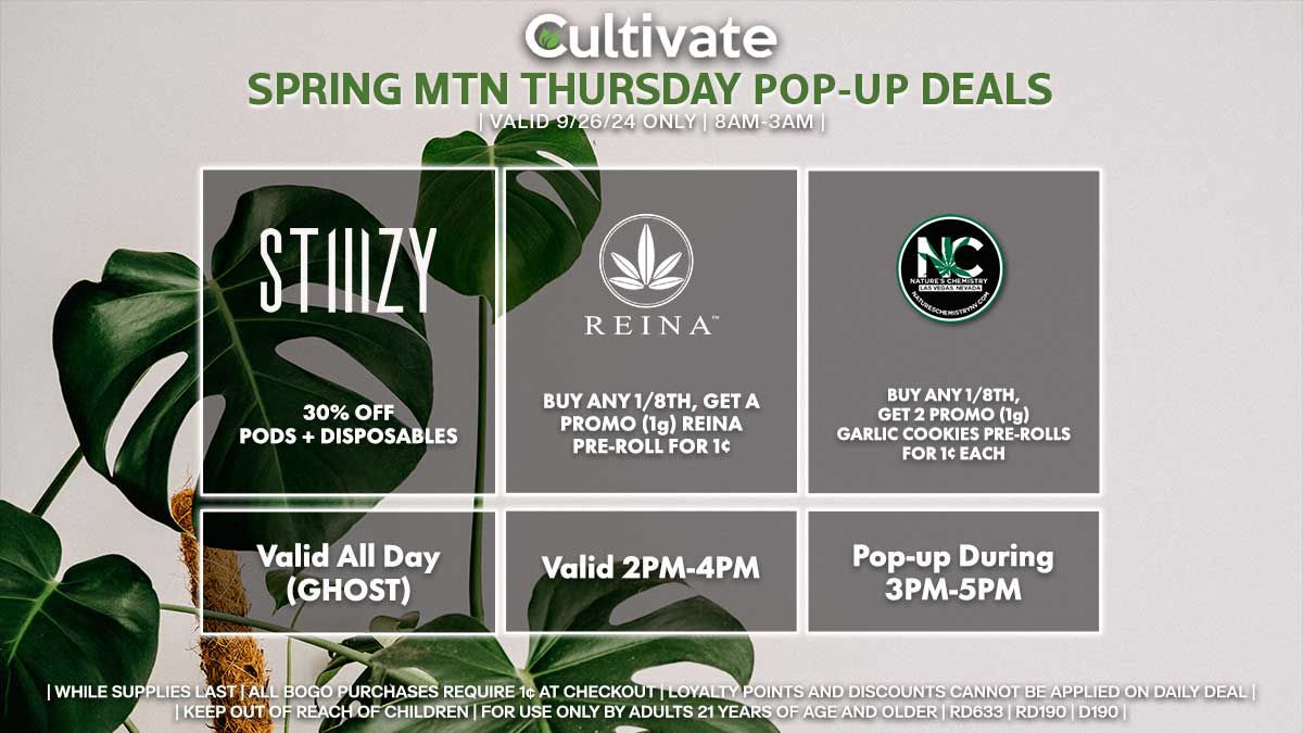 Stiiizy Reina Nature's Chemistry Las Vegas Cultivate Spring Mountain