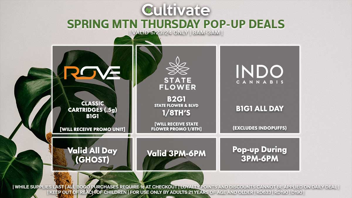 Rove State Flower Indo Las Vegas Cultivate Spring Mountain Pop-ups