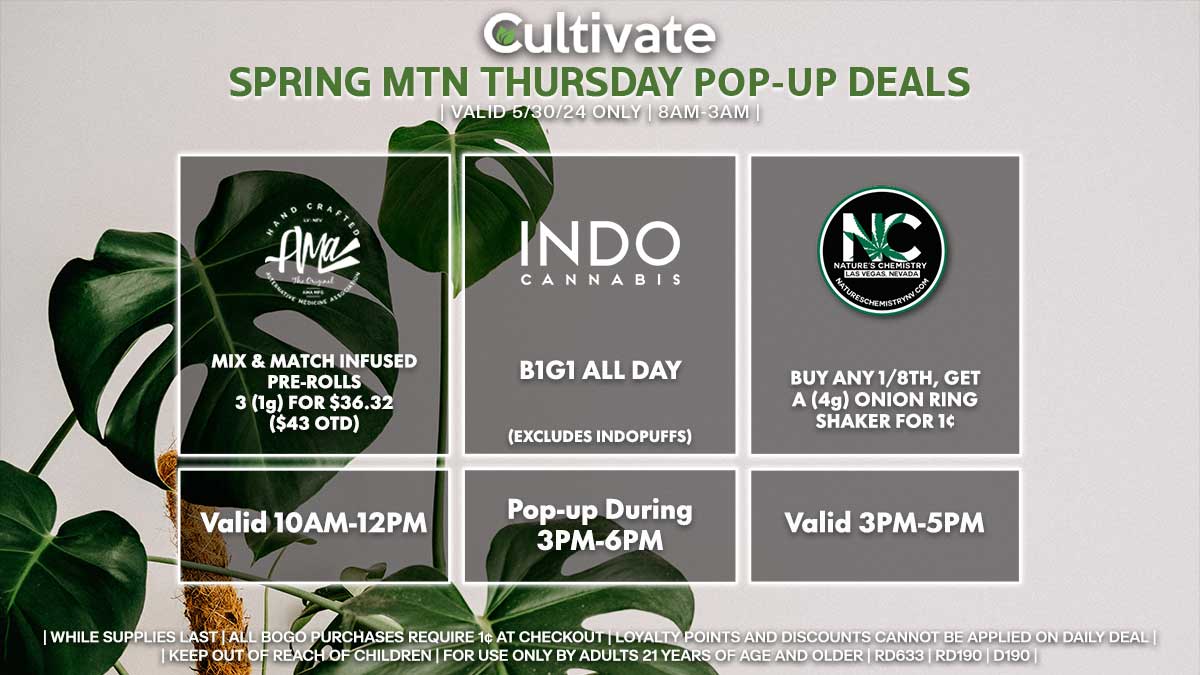 AMA Indo Nature's Chemistry Las Vegas Cultivate Spring Mountain Pop-ups